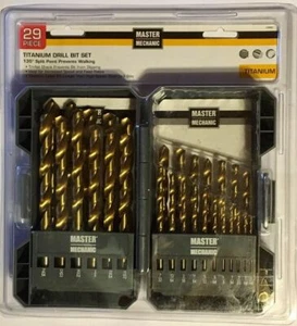 Juego de brocas de titanio de 29 piezas Master Mechanic 159083 para madera, metales y plástico - Imagen 1 de 6