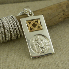 Sterling Silver St. Christopher Pendant with 10K Celtic Knot Keith Jack  SMALL