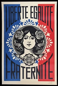 SHEPARD FAIREY Liberté Egalité Fraternité LITHOGRAPHIE SIGNIERT OBEY GIANT - Bild 1 von 8