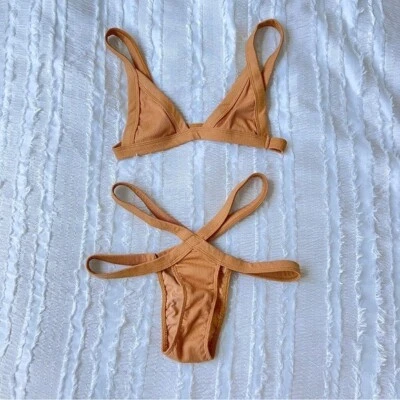 MINIMALE ANIMALE Strappy Tan Bikini Swimsuit XS - Image 1 of 4