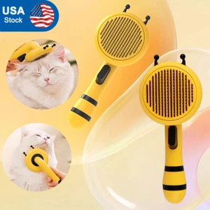 Pet Hair Remover Dog Cat Comb Grooming Massage Deshedding Self Cleaning Brush - Picture 1 of 12