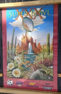 1996 NFL SUPER BOWL XXX COWBOYS VS STEELERS 20X30 POSTER MILLER BREWING COMPANY - Picture 1 of 7
