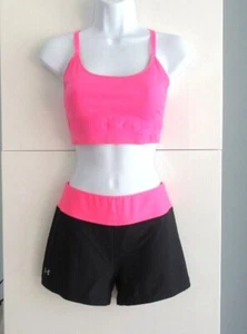 SET OF 2 Pcs. UNDER ARMOUR SUPPORT SPORT BRA and MATCHING SHORTS SIZE SMALL - Picture 1 of 12