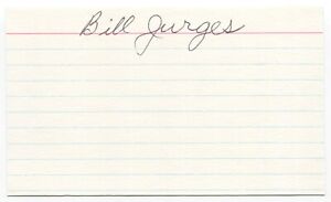 Bill Jurges Signed 3x5 Index Card Autographed Baseball Chicago Cubs All Star