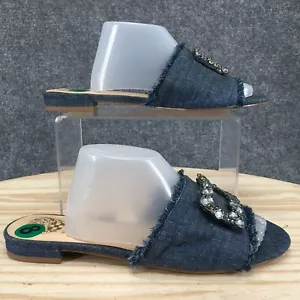 Vince Camuto Mule Slide Sandal Womens 8 Blue Favyan Denim Open Toe Slip On - Picture 1 of 16