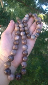 Juego de Collar y Pulsera de Madera Petrificada Ingyin Natural Birmano - Imagen 1 de 11