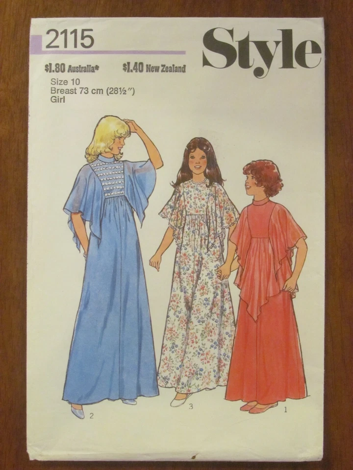 STYLE PATTERN - 2115 GIRLS' LONG DRESS HIGH WAIST SLEEVE FLOUNCES SIZE 10 UNCUT - Image 1 of 2