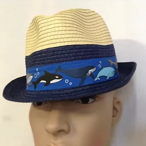 Little Boys Toddler Fedora Hat Straw Sun Beach Short Brim 2-5T - Picture 1 of 6