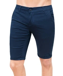 PANTALONI CORTI UOMO DIAMOND CASUAL BLU SCURO BERMUDA SHORTS PANTALONCINO - Foto 1 di 4