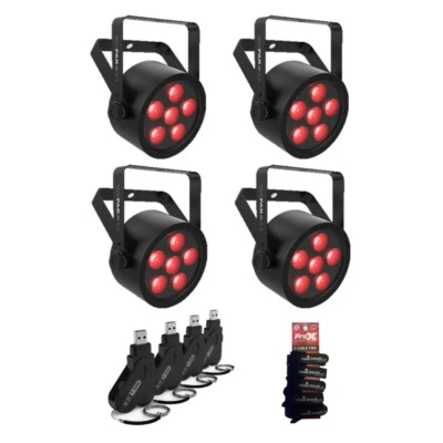 4x SlimPAR H6 ILS LED PARs with 4x D-Fi USB2's - Image 1 of 4