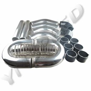 ENVÍO A EE. UU. 4 pulgadas Aluminio Turbo Intercooler Tubería Silicona Manguera T-Cramp Kit Negro - Imagen 1 de 11
