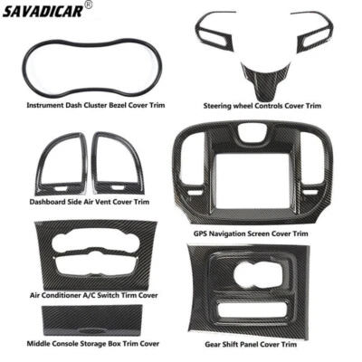 Carbon Fiber 10Pcs Center Console Full Set Cover Trims For Chrysler 300/300C 15+ Foto 1 de 4