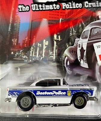 HOT WHEELS COP RODS 55 CHEVY BOSTON MASSACHUSETTS DEPARTAMENTO DE POLICÍA JINETES REALES Foto 1 de 4