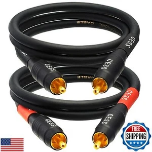 CESS-075-2f Heavy Duty Waterproof RCA Cable, Phono Male to Male (2 FT) - Picture 1 of 5