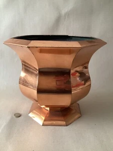 GRAN MACETA OCTOGONAL DE COBRE BIEN HECHA -ENFRIADOR DE VINO - CUBO DE HIELO. - Imagen 1 de 12
