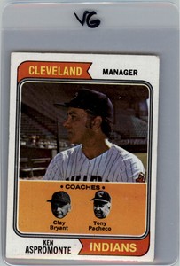 1974 Topps #521 Ken Aspromonte MG Clay Bryant CO Tony Pacheco CO - VG