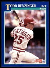 1991 SCORE TODD BENZINGER CINCINNATI REDS #90