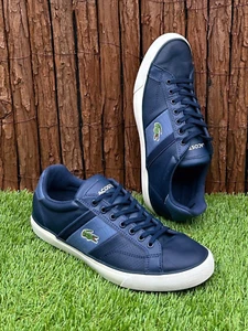 LACOSTE FAIRLEAD 319 Leather navy shoes sneakers US 8 UK 7 EUR 40.5 - Picture 1 of 11