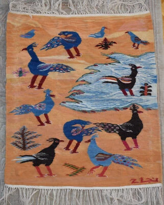 Tapiz colgante de pared tejido a mano de 2,4 pies-arte popular egipcio-decoración del hogar alfombra Kilim Foto 1 de 4