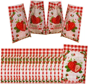 Strawberry Party Favor Bags 30Pcs Strawberry Gift Bags for Birthday Fruit Strawb - Picture 1 of 6