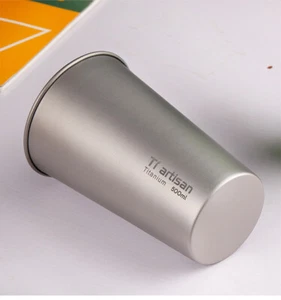 Pure Titanium Single-Wall Drink Water Coffee Mug Beer Tumbler Tea Ti Cup 500ML - Picture 1 of 12
