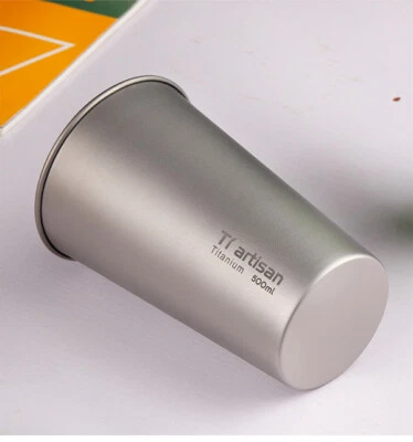 Pure Titanium Single-Wall Drink Water Coffee Mug Beer Tumbler Tea Ti Cup 500ML - Image 1 of 4