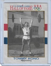 1991 OLYMPIC HALL OF FAME TOMMY KONO AUTOGRAPH CARD #48  US WEIGHTLIFTING LEGEND