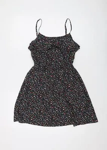 Jack Wills Womens Black Floral Silk Mini Size 8 Round Neck Pullover - Picture 1 of 10