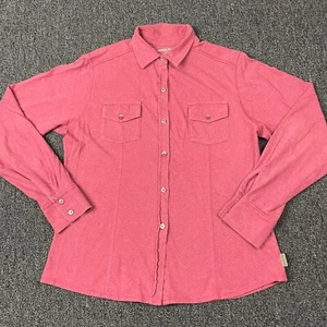 Woolrich Adult Size Medium Button Up Shirt Maroon Long Sleeve Cotton Top - Picture 1 of 7