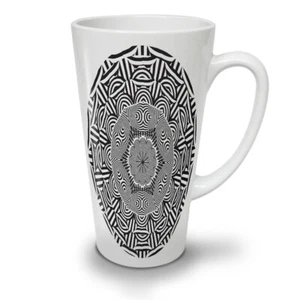 Wellcoda Round Ornament Black White Latte Mug 12/17oz - Picture 1 of 15