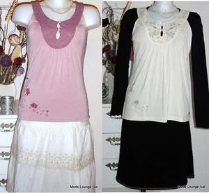 Velvet Kitten Top Shirt Bluse Rosen S 36 XL Viscose rose rose weiß Rosebud  - Picture 1 of 6