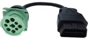OBD2 Male to 9pin J1939 Female Adapter Cable OBDII to Green J1939 - Picture 1 of 12
