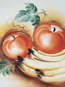 K. Takagi Porcelain Plate Hand Painted 10.5" Apples Bananas Grapes Japan - Picture 1 of 7