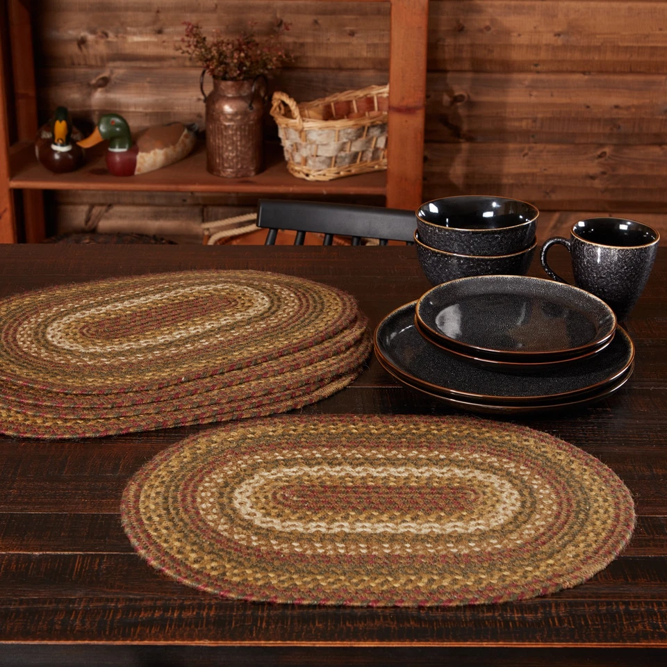 Tea Cabin Jute Placemat Set of 6 12x18 by VHC Brands