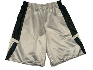 Vintage Nike Basketball Shorts Mens XXL Dazzle Silver/black Baggy Y2K Swoosh - Picture 1 of 2