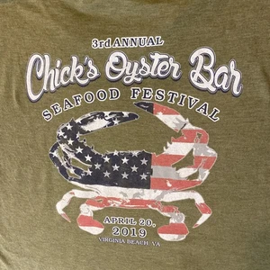 Chicks Oyster Bar Seafood Fest T Shirt Mens XL 3rd Annual 2019 Virginia Beach - Picture 1 of 15