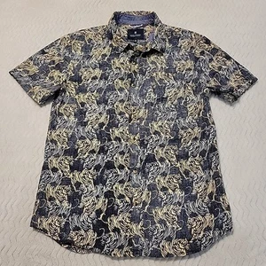 Roark Revival Button Up Shirt Size Medium Tiger Reverse Print Short Sleeve - Picture 1 of 8