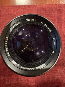 Vivitar 75-205mm 1:3.8 MC Macro Focusing Zoom Camera Lens - Picture 1 of 3