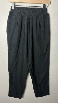 Calça carpinteiro Black Crane tamanho XS preta mistura de algodão puxada cônica - Imagem 1 de 4