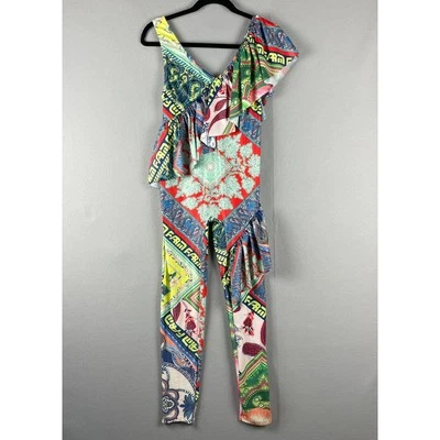 Mono Farm Rio con Volantes para Mujer Mediano Cachemira Floral Funky Artístico Colorido Foto 1 de 4