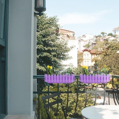 Rectangular Plastic Fence Flower Pots Green Plants Potted Succulent Planting Pot - Image 1 of 4