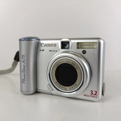 Canon PowerShot A75 Silver Compact Digital Camera - Canon Powershot 3.2megapixel - Image 1 of 4