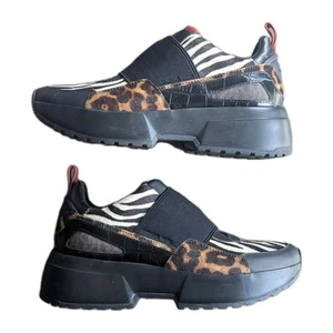 Michael Kors Cosmo Animal-Print Kalbshaar Slipper Turnschuhe Neu ohne Karton Größe 7M - Bild 1 von 15