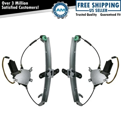 Power Window Regulators w/ Motor Front Pair Set for 98-11 Lincoln Town Car - Image 1 of 4