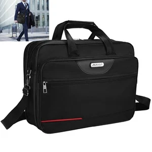 15.6" 17" 18" Men Laptop Bag Waterproof Padded Shoulder Bag Business Briefcase - Picture 1 of 25