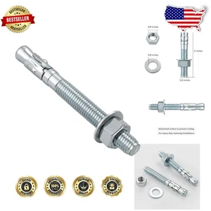 3/8x5" Galvanized Steel Wedge Anchors - 50pc Pack - Picture 1 of 8