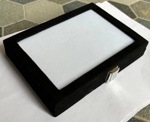 Gems Diamond Storage BLACK Box suede Organizer Stone Case Jewelry layout - Picture 1 of 6