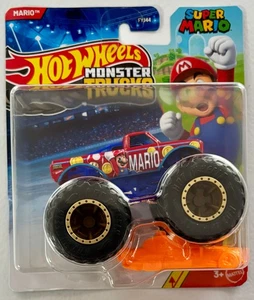 Hot Wheels 2025 Monster Trucks Super Mario Series Mario #JDP83 1:64 Scale - Picture 1 of 2