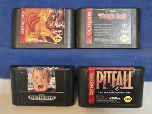 Sega Genesis Video Games Lot Of 4 Jungle Book Pitfall Lion King Home Alone - Picture 1 of 7