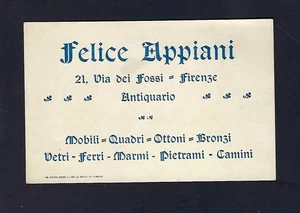 Italienische Trade Card, Felice Eppiani Antiquario, Florenz Italien Händler in Antiquitäten - Bild 1 von 2